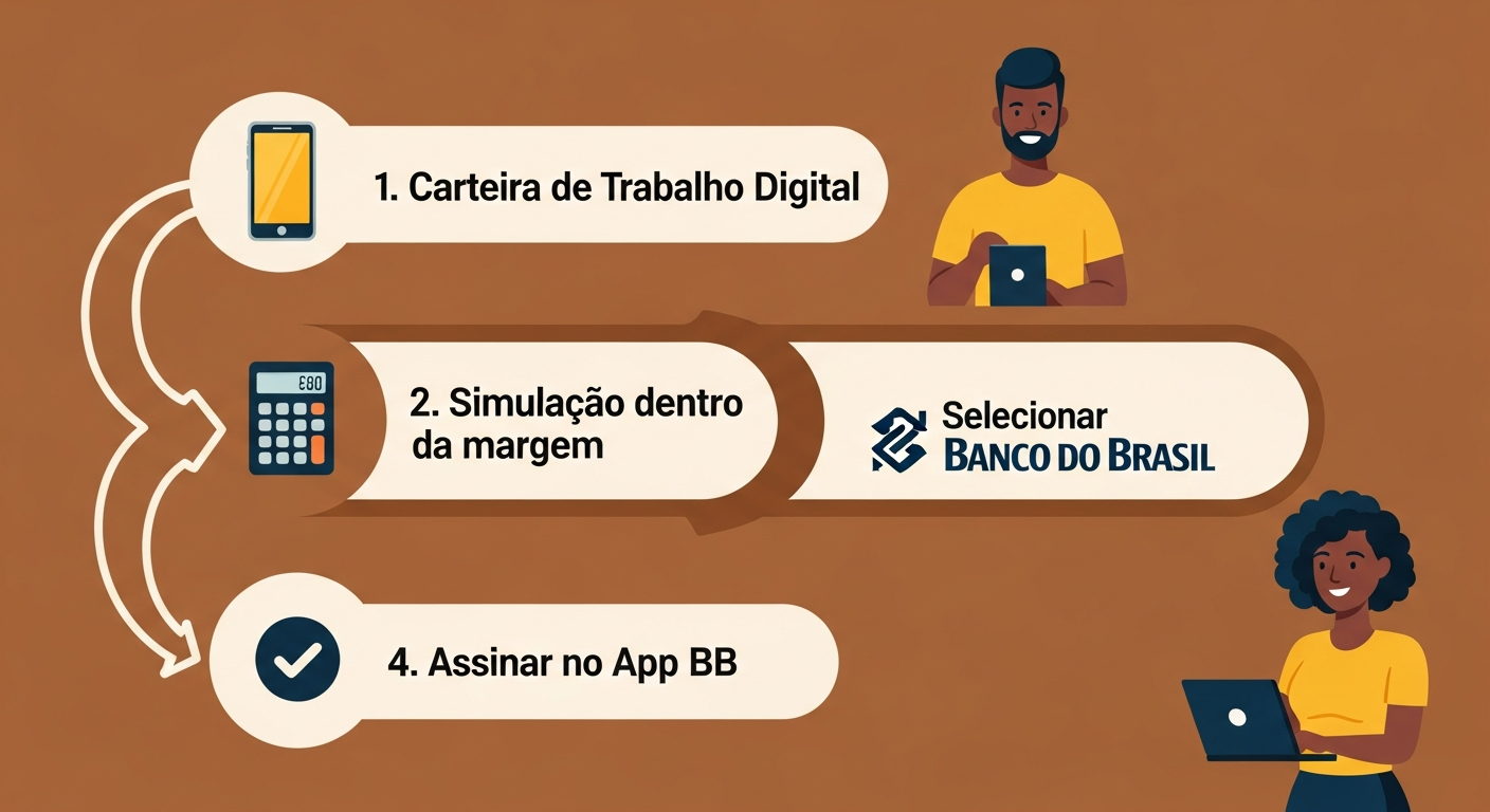 Passo a passo para contratar crédito do trabalhador no Banco do Brasil via Carteira de Trabalho Digital