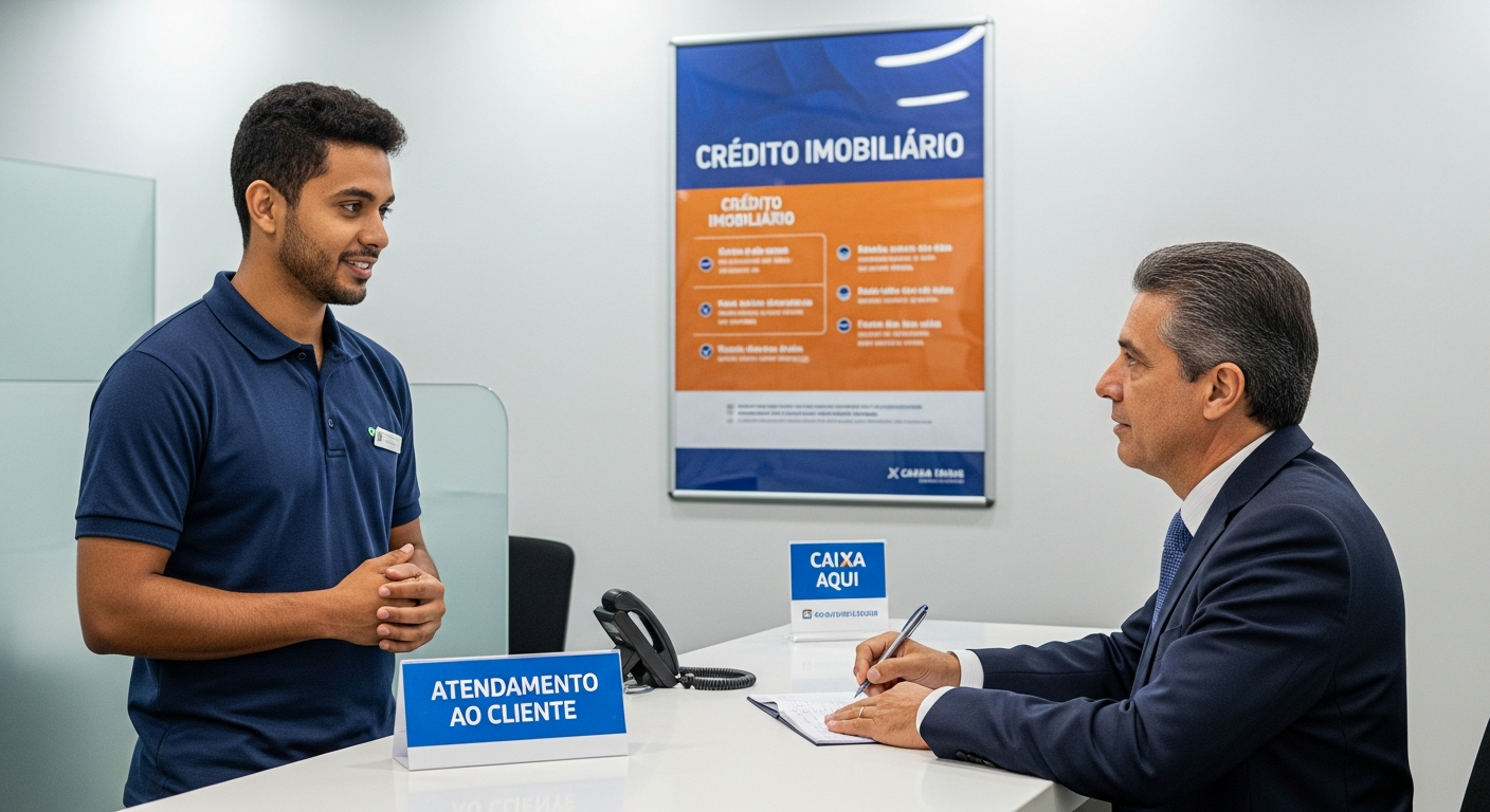 Empresário brasileiro conversa com gerente bancário acompanhando solicitação de empréstimo PRONAMPE