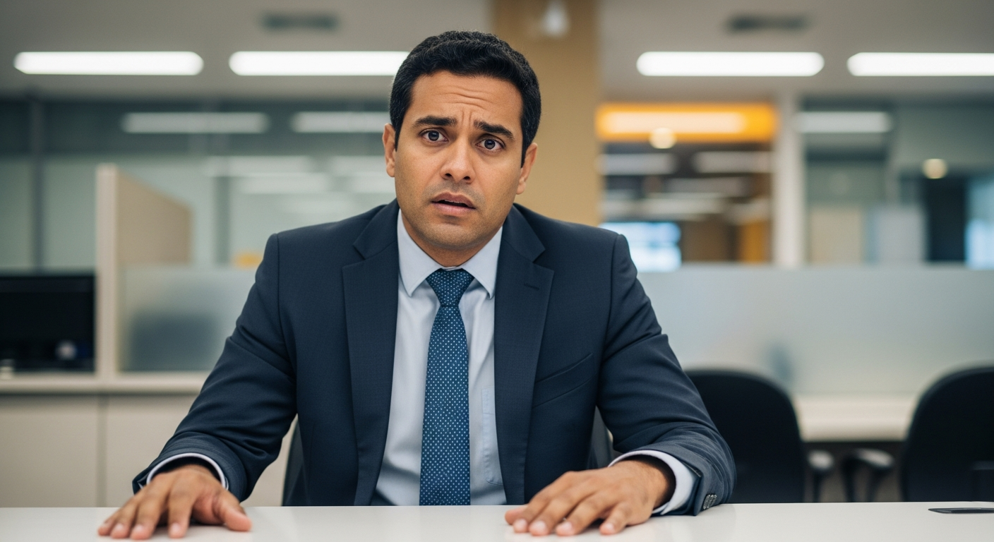 Empresário brasileiro sem preparo em atendimento bancário perdendo credibilidade ao pedir empréstimo