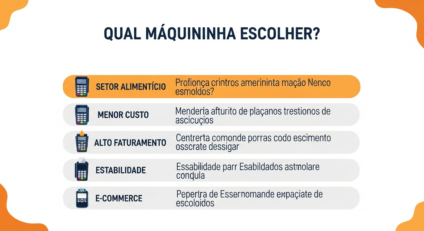 Infográfico comparativo das melhores maquininhas de cartão para cada perfil de empresa no Brasil