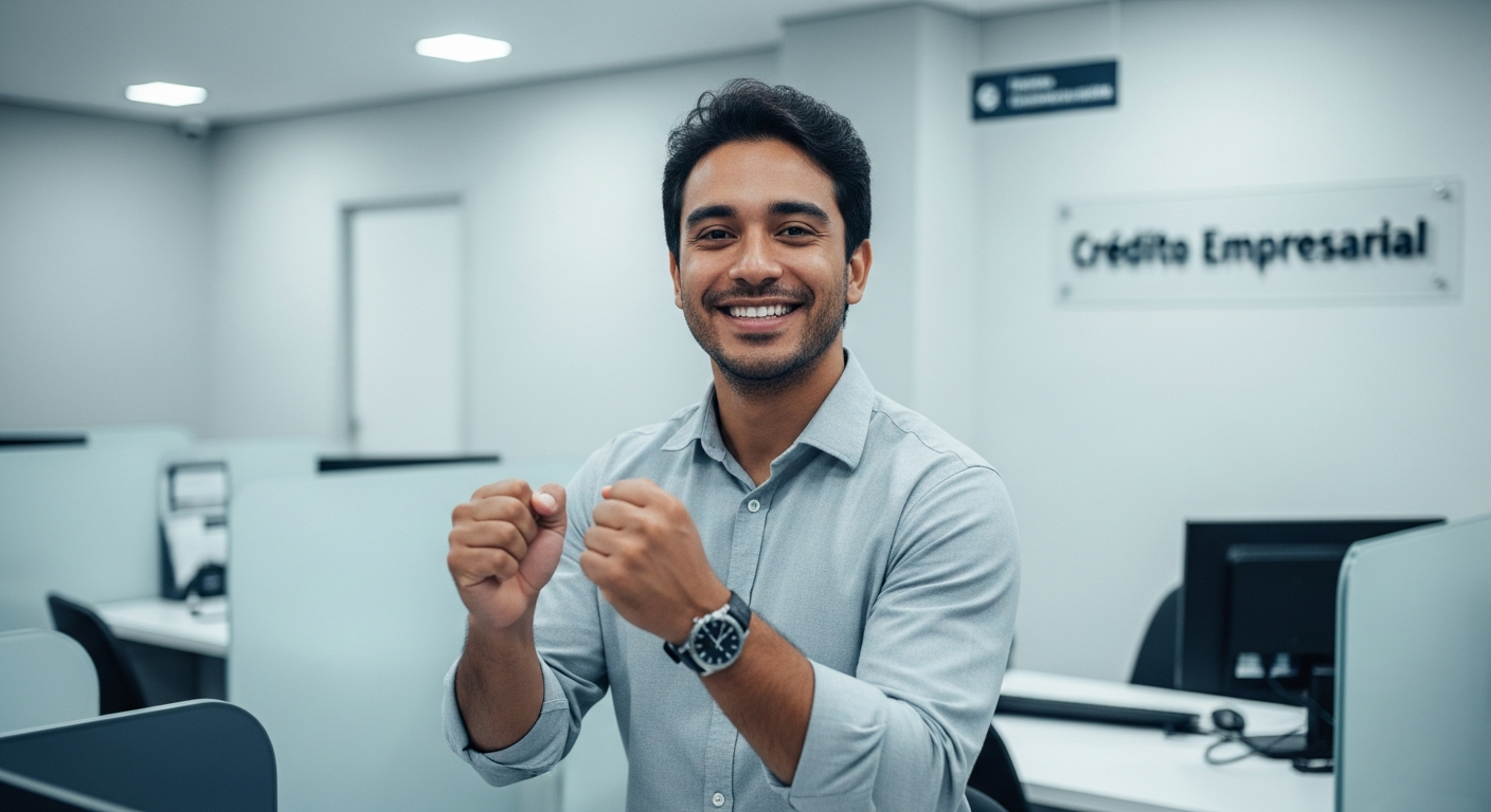 Prestador de serviço brasileiro com CNPJ acessando crédito em agência bancária
