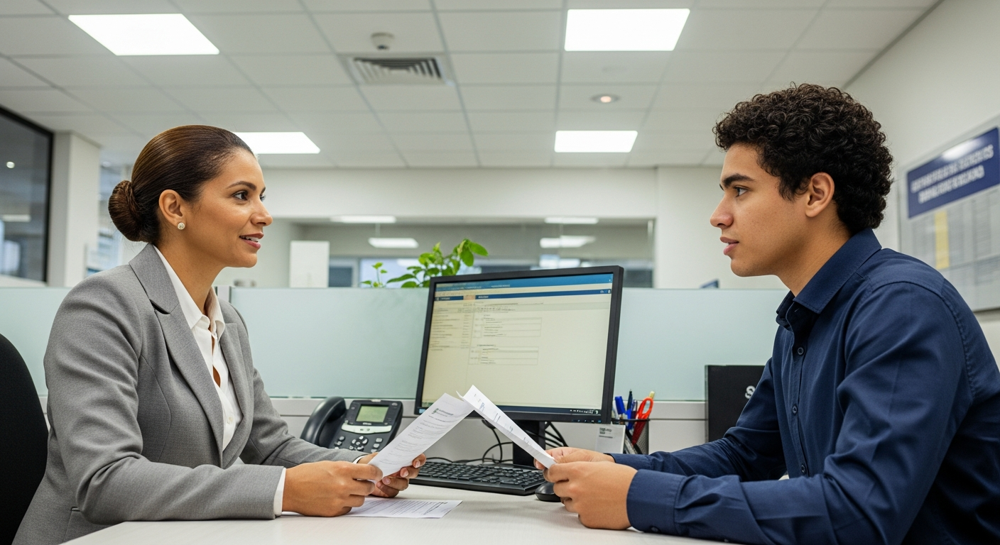 MEI conversando com gerente de banco físico para habilitar limite do cartão PJ